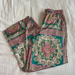 Bailey 44 Pink and Green Baroque Print Pants